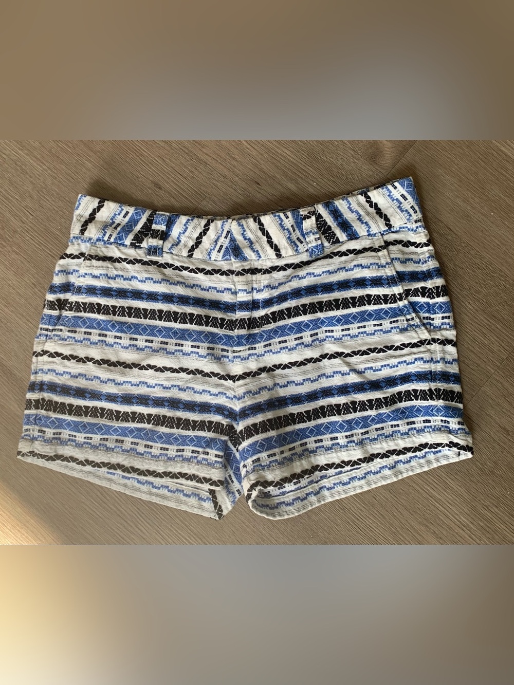 Khakis by Gap Blue & White Textured Shorts